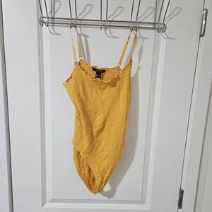 Forever 21 Mustard Women Bodysuit